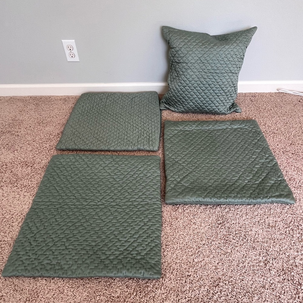4 Pottery Barn pillow covers in silk